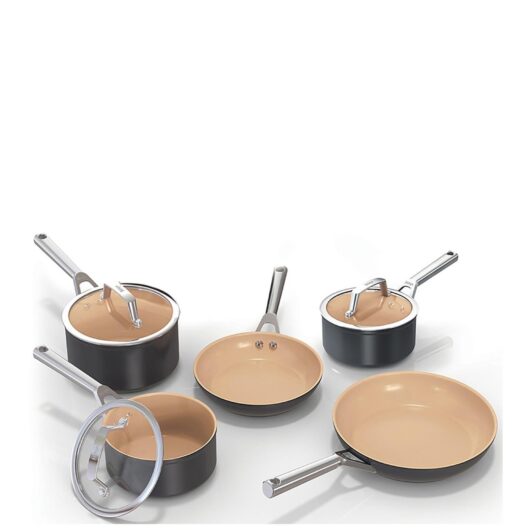Ninja CW95000UK Ceramic Coated Cookware 5-Piece Set - Apricot & Grey