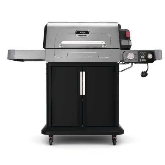 Ninja PG301UK FlexFlame Gas BBQ & Outdoor Cooking System Black Silver