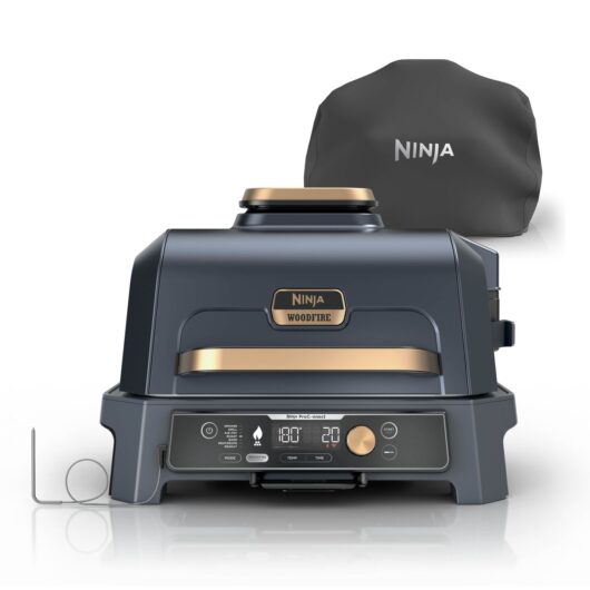 Ninja Woodfire Pro Connect XL Electric BBQ Grill & Smoker with Cover in Blue/Gold | OG901UKBL1 | by SharkNinja